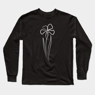 Iris Flower Minimal art | One Line Drawing | One Line Art Long Sleeve T-Shirt